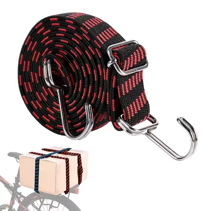High Quality Adjustment Length Elastic Rubber Luggage Rope With Hooks Bungee Cords