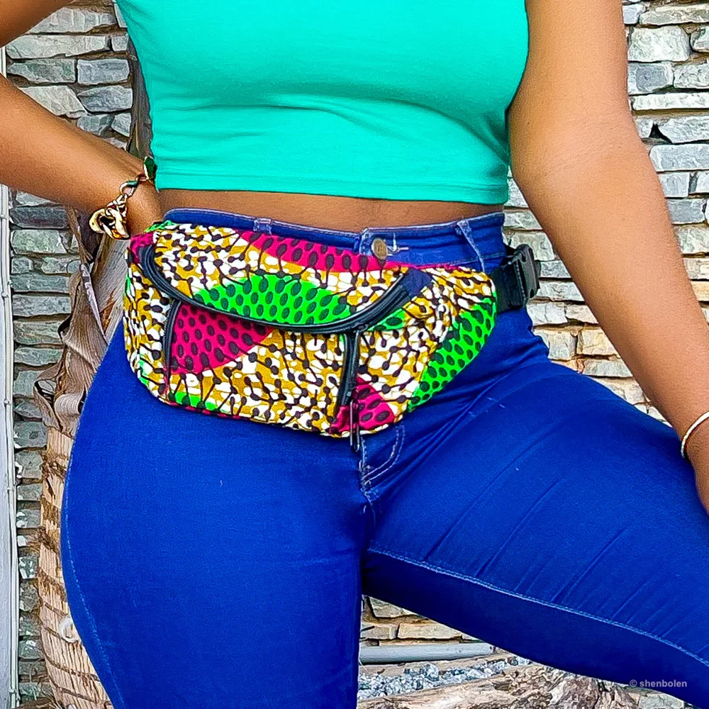 Fannypack в африканском стиле Анкара восковая ткань с несколькими карманами унисекс спортивные поясные сумки регулируемые на молнии