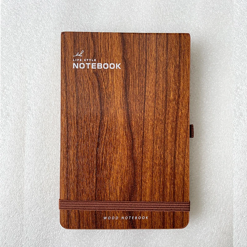 A6 notepad notebook with custom wood paper hard cover notebook for gift market