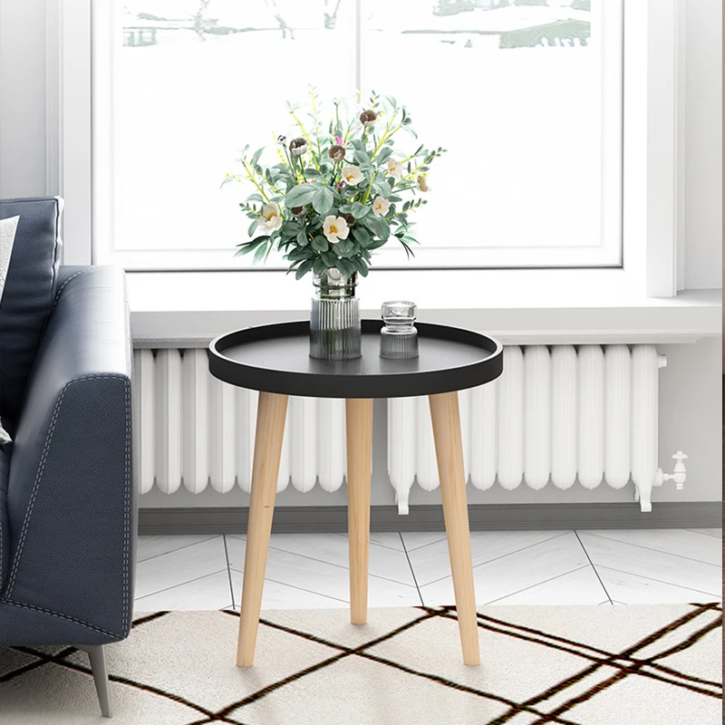 Living Room Furniture Tisch Center Tea Bedside Table Basse Mdf Small Cafe Round Side Table Coffee Tables With Wood Legs