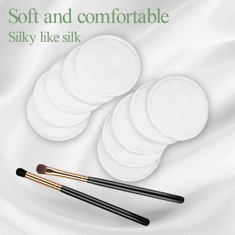 Source factory custom organic cotton material makeup remover cotton Spire process round makeup remover cotton