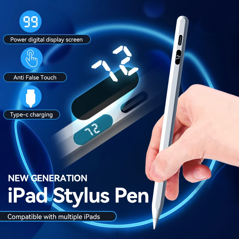 Point Rechargeable Digital Drawing Stylus Pencil with Led Display Rejection Stylus Pen for Apple Ipad Pro Mini