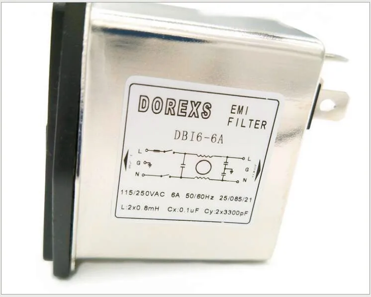Factory supply, RFI filter DBI6-6A, 1A, 3A with safety switch 3 in 1 socket filter