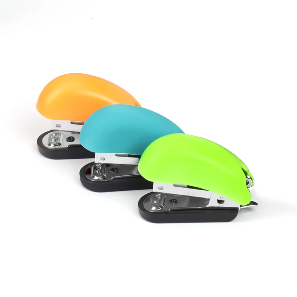 Portable mini size manual stapler Soft Touch Rubber Painting  Stapler with built in staple remover