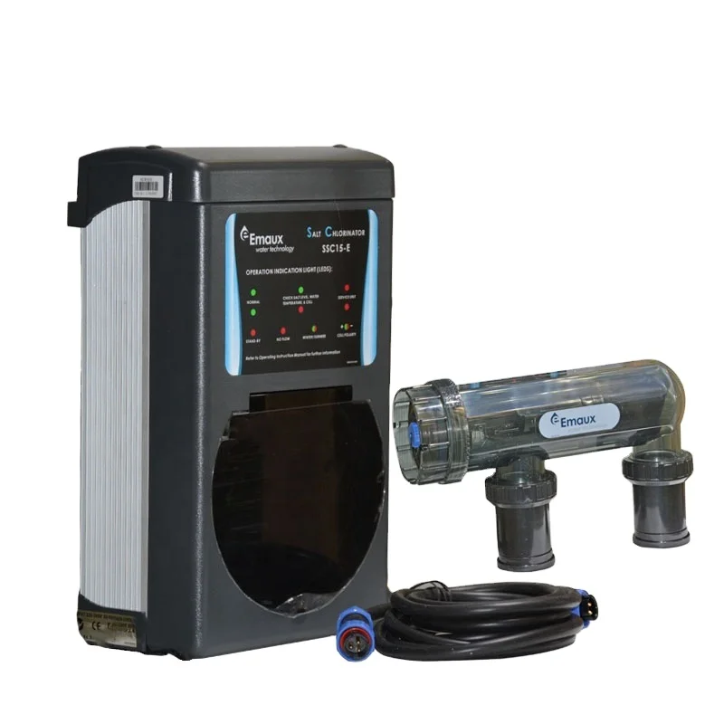 Salt water chlorinator system water crown electrolytic disinfection for swimming pool clear LED operation