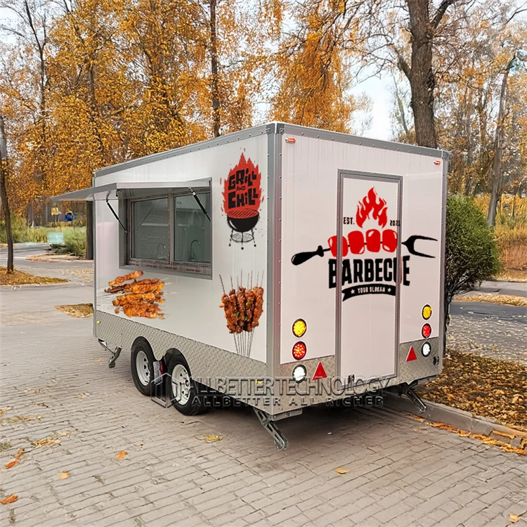 Food Truck Mobile Food Catering Trailer Fully Equipped Outdoor Mobile Beer Ice Cream Coffee Carts Food Trailers Fully Equipped