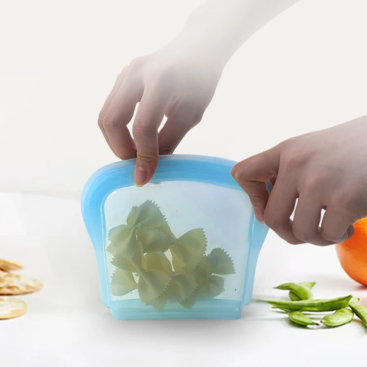 Hot Selling Leak proof 100% Food Grade Silicone BPA Free Eco-Friendly Reusable Keeping Fresh Silicone Food Storage Bag