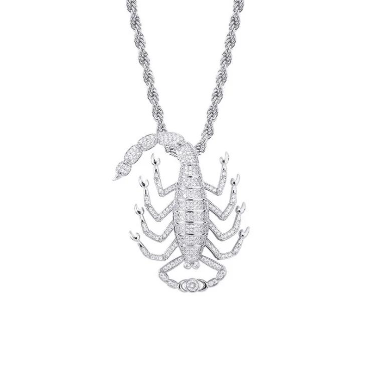 Fashion trendy style hiphop singer copper rapper scorpion pendant necklace