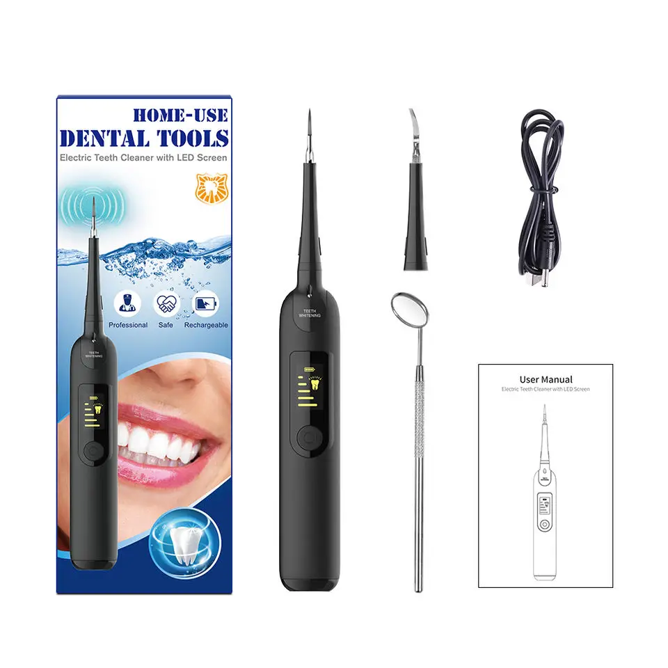Adult Kids Plaque Remover for Teeth, Ultrasonic Tooth Cleaner Dental Calculus Remover Tartar Remover Teeth Cleaning Kit