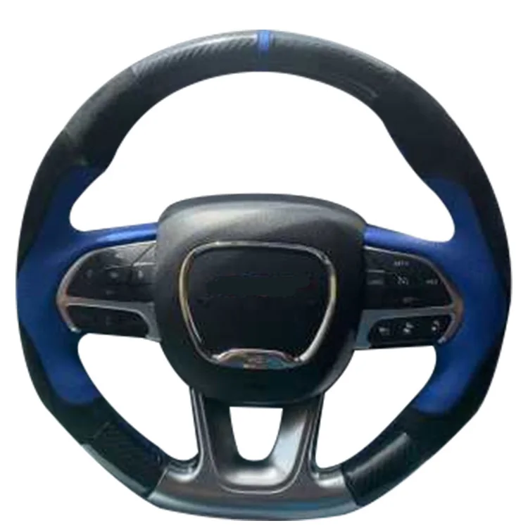 new products Genuine leather car carbon fiber Steering Wheel Cover designer for Dodge SRT
