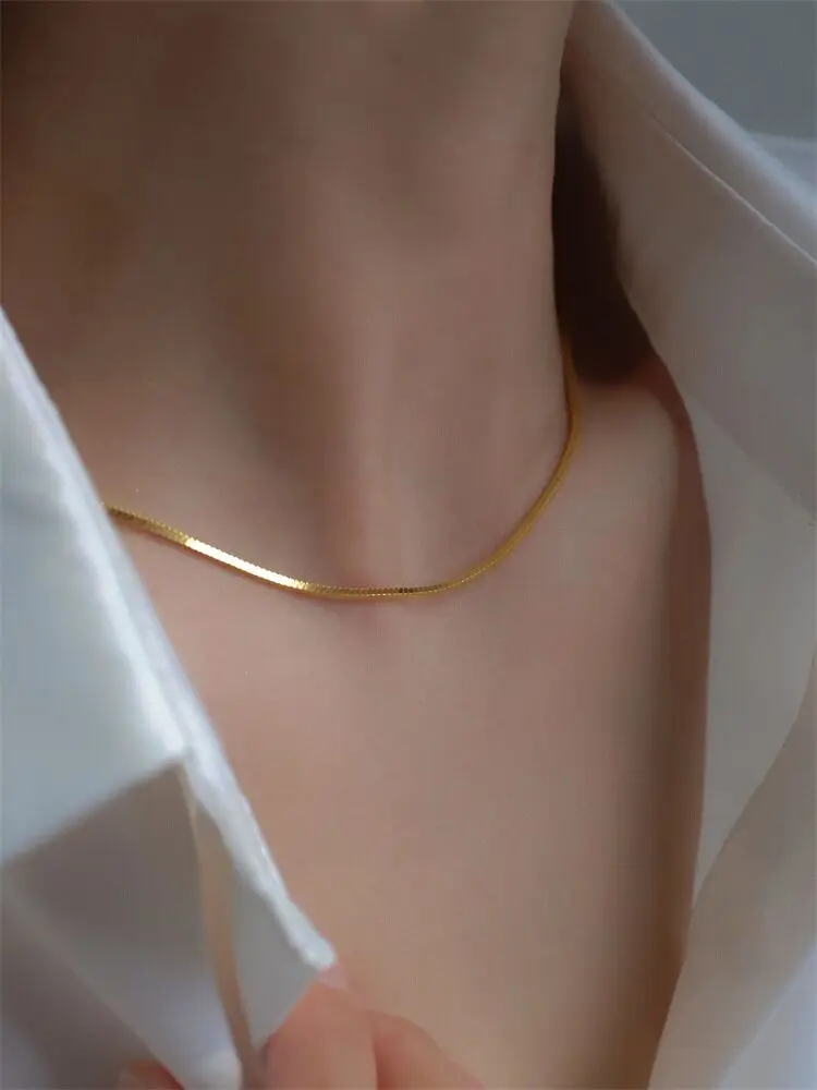 Classic Adjustable 2.1mm Italy Silver Chain 925 Sterling Silver Snake Herringbone Necklace 2.1mm