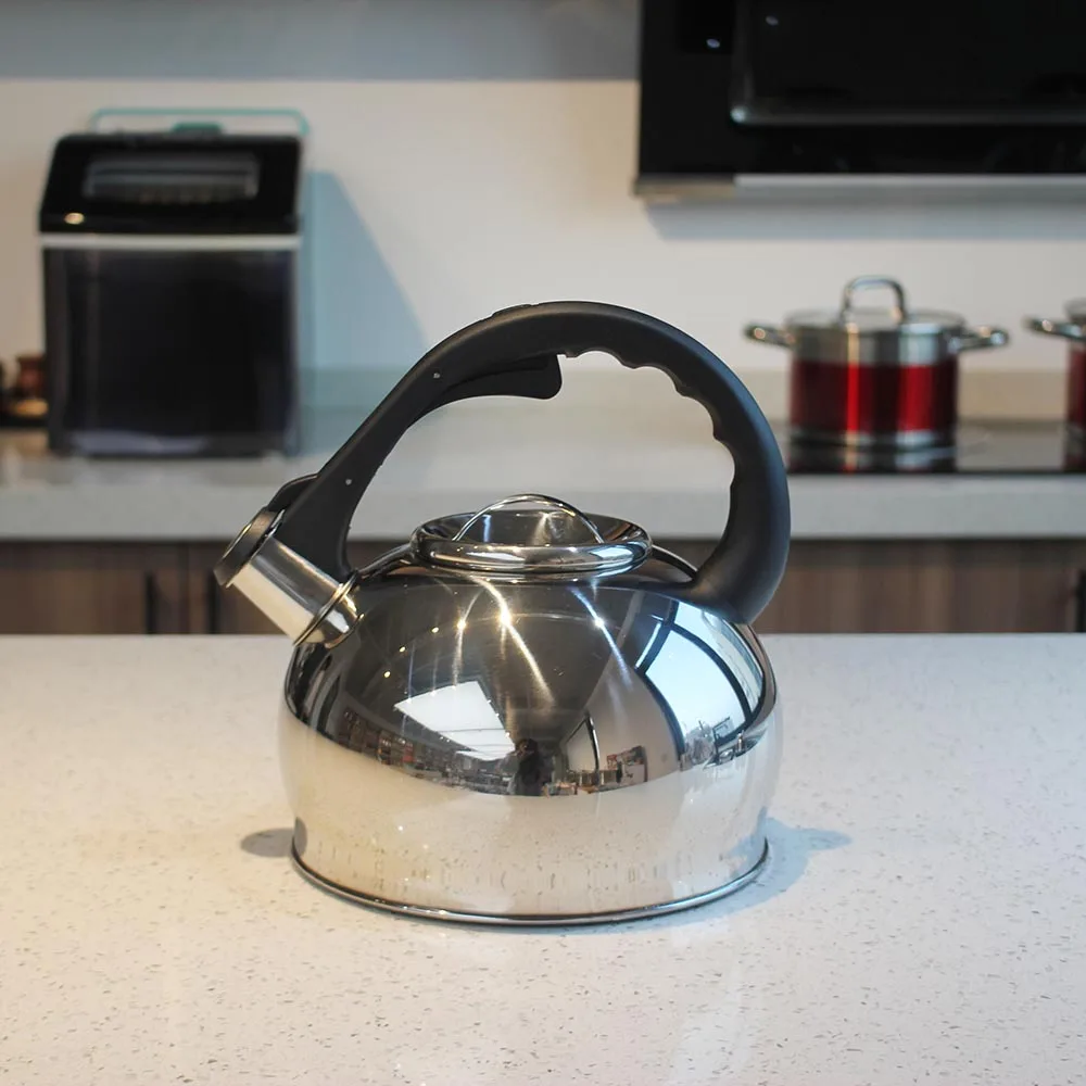 Stove Top Whistling Tea Kettle - Food Grade Stainless Steel Teapot with Cool Touch Ergonomic Handle