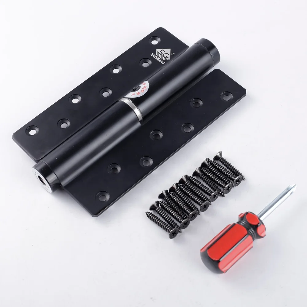 Hydraulic automatic door closing rebound offset shaft 5 inch 6 spring buffer damping door closer hinge