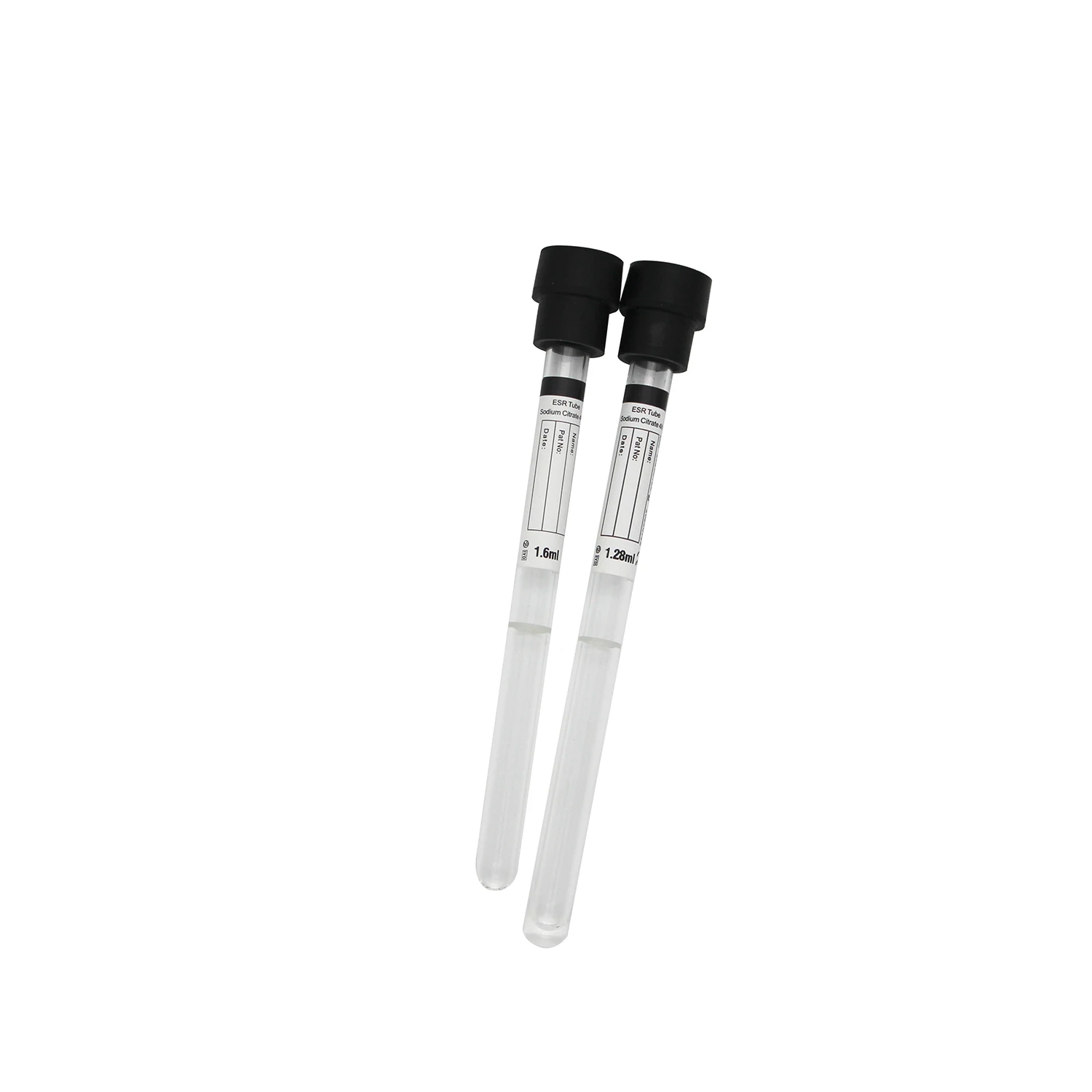 
Hot sale black glass plastic pet ESR Tube blood test collection tubes for ESR Analyzer 
