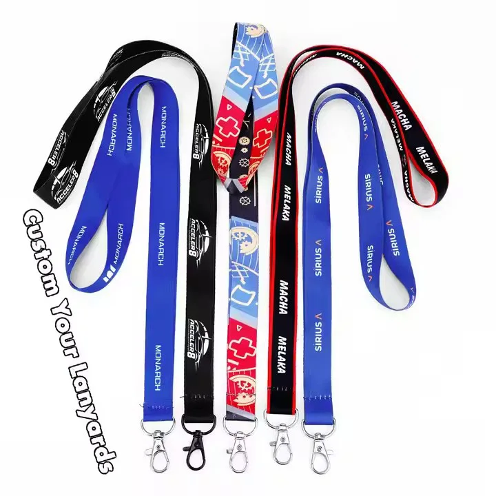 Custom Multi Color Keychain Holder Safety Polyester Funny Lanyards Id Card Neck Straps Lanyard