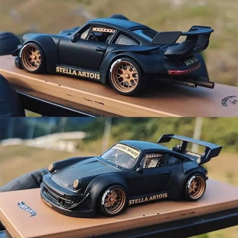 Carlomo 1/64 Scale Alloy Wheels with Brake Disc and Rubber Tires with Axles (4pcs/1 Kit) for Professional Modified Diecast