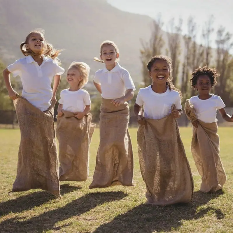 High density customized printed handmade 50 to 100kg potato sacks for kids races