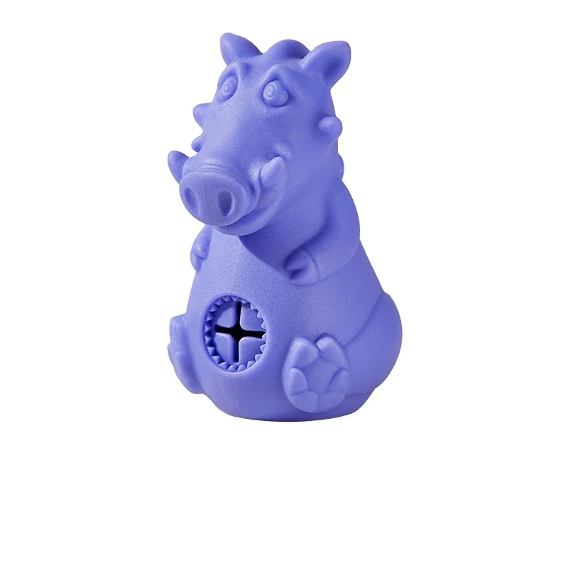 Pet wild boar Shape Cleaning Tools Dogs Squeaky Toy Rubber Dog Chew Toy Bison shaped food leaking toys