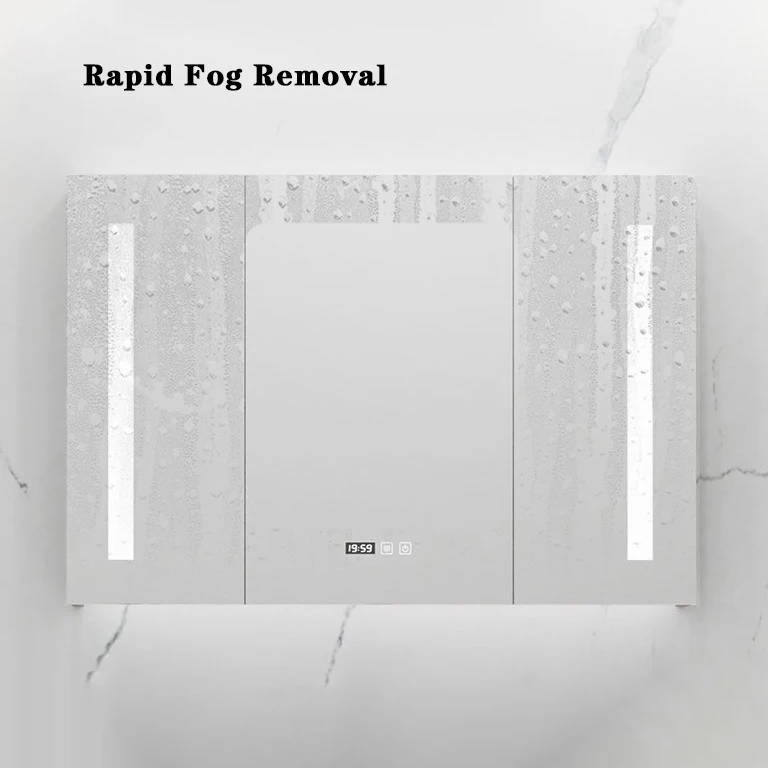 Hotel Washroom Furniture Luxury Solid Wood Floor Mount Bathroom Vanity Units Waterproof Bathroom Cabinet with Smart Mirror