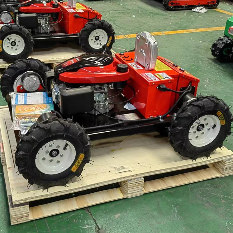 Overgrown Land Grass Control Ai Robot Top Quality Automatic Remote Control Lawn Mower Gasoline Crawler