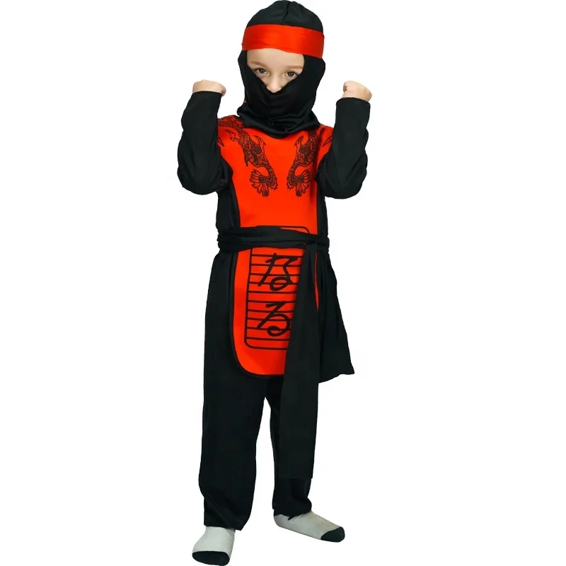 Halloween Party Kids Popular Ninja Costumes Cool Boys Red Dragon Ninja Costumes For Party