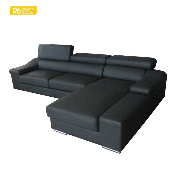 Modern style Sectional living room leather l shape sofa  for sale 8096