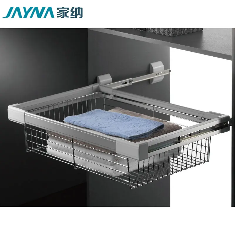 Pull Out Drawer Wire Storage Basket for Wardrobe