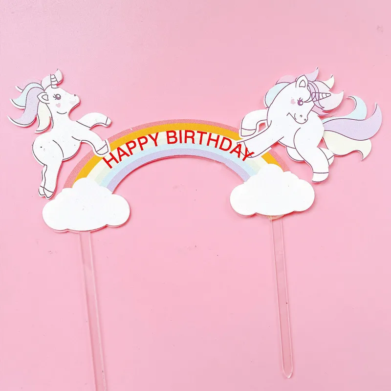 Acrylic unicorn cake topper for cake decoration theme party supplies