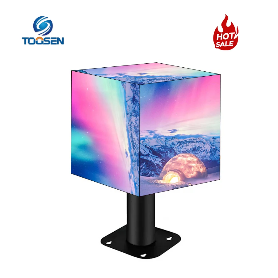 Factory Custom Size P3 Full Color Indoor HD 3D LED Cube Multi-faceted Cube Waterproof Rotating Magic Creative Cube LED Display