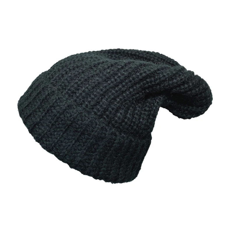 private label big size baggy bennie hat chunky cable knit slouchy beanies winter hats cap for men