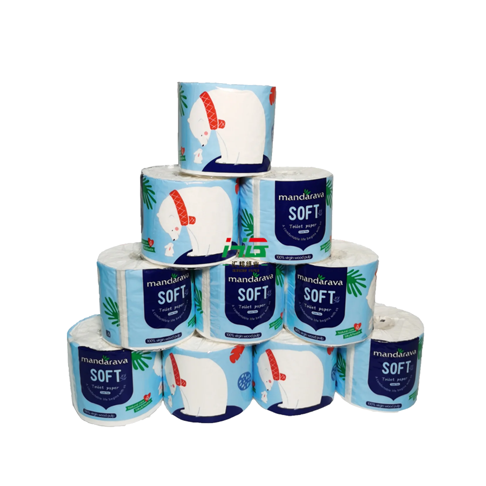 OEM Cheap price Printed wood pulp  recycled pulp 12 16 24 48 rolls packs mega packs toilet paper roll for home