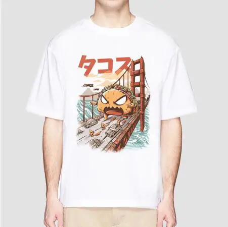 
Summer Hip Hop T Shirts Japanese Harajuku T-Shirt Men Noodle Ship Cartoon Streetwear Tshirts Short Sleeve Casual Top Cotton 