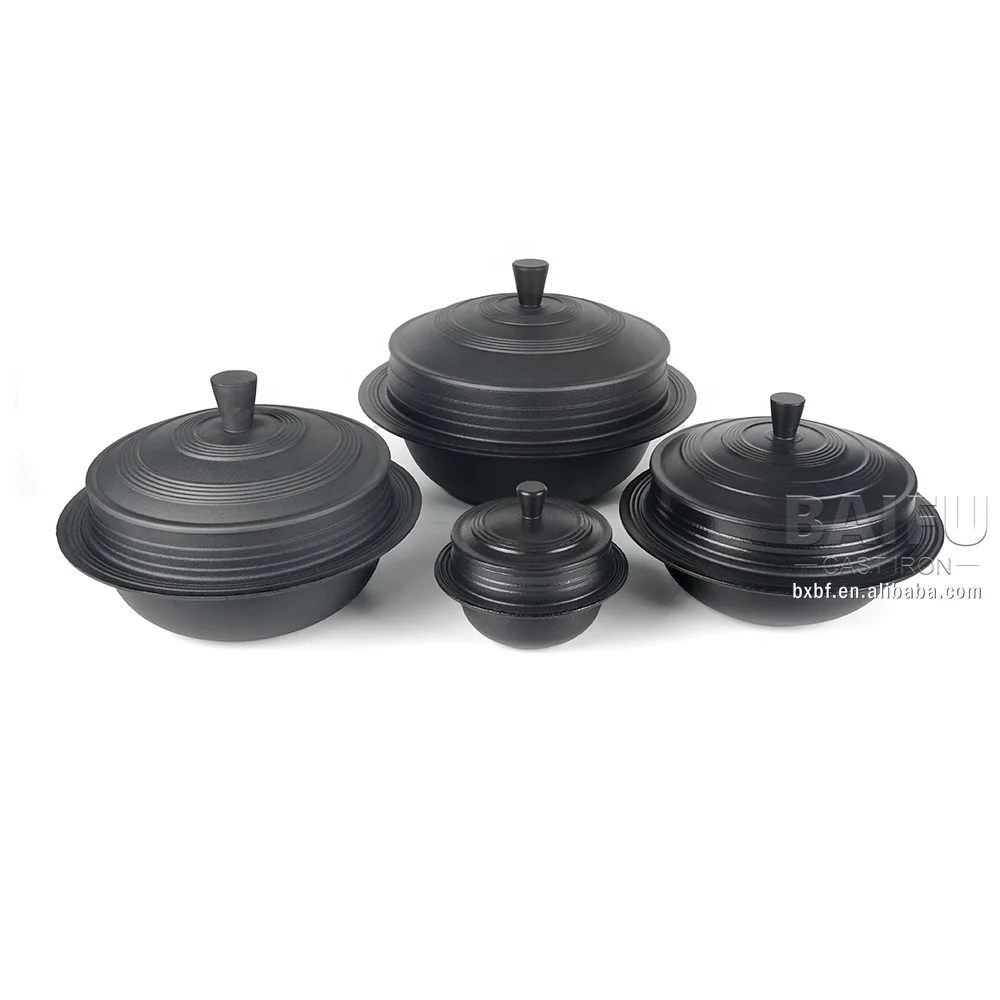 Mini Gamasot Premium Korean Dutch Oven Rice Pot Enameled Cast Iron Pot with Lid Korean Stone Bowl Cauldron