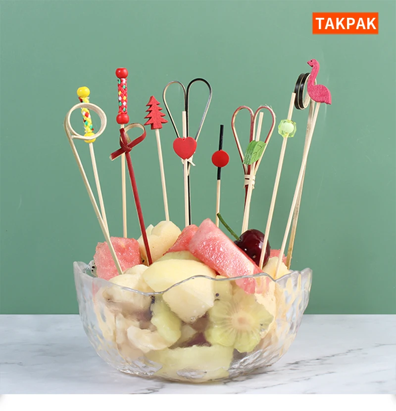 Wholesale New Design Creative Natural Bamboo Color Low Cost Bamboo Skewer Barbecue Stick Bamboo  bbq Skewer Stick For Fruit Food