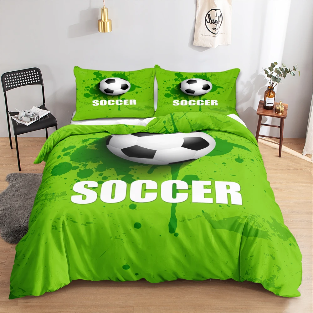 Football 3D design bedding Duvet set sports fashion king quilt cover home textile