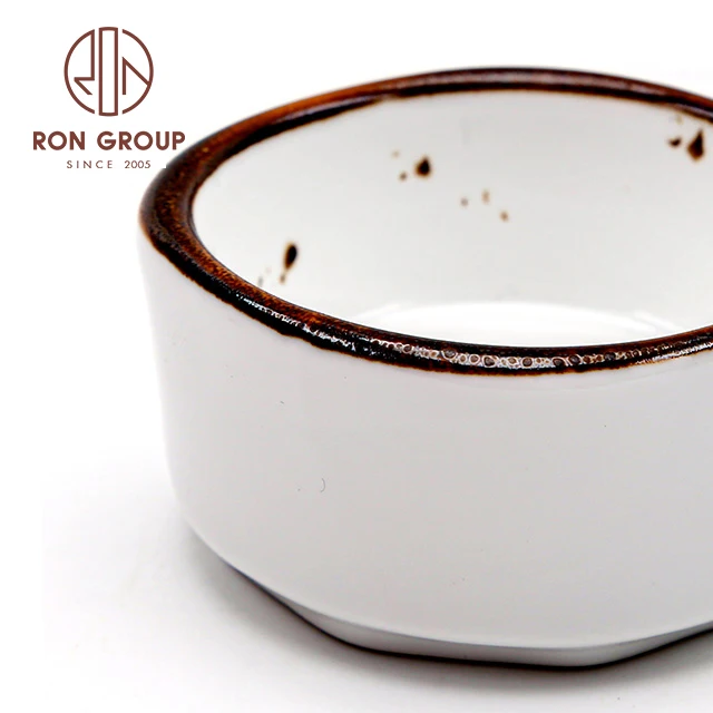 Cheap Price Manufacturer Wholesale OEM Restaurant Tableware Dinnerware Glazed Porcelain Dish Soy Sauce Crockery Ceramic Bowl