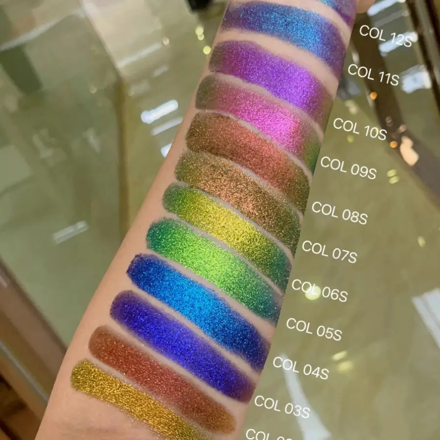 Wholesale Nail Chrome Mirror Powder Mermaid Effect Powder Coating Paint Colorful Metallic Mirror Chrome powder