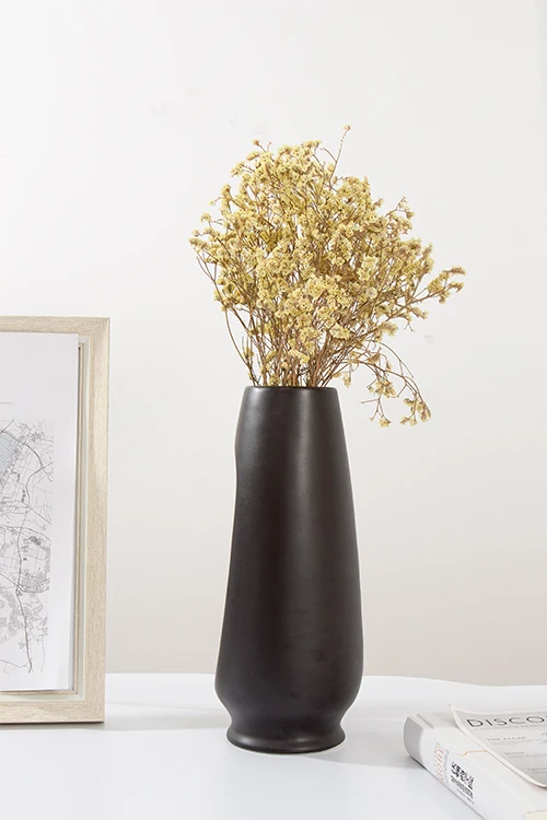 nordic modern humanface design plant pot minimalist decor slender black white ceramic flower