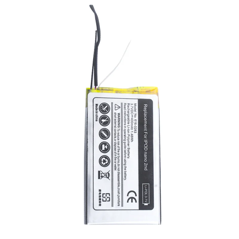 
Battery 616 0283 Replacement Li polymer Battery for iPod Nano 2 2nd Gen battery A1199 3.7V 400mAh  (1600083663129)