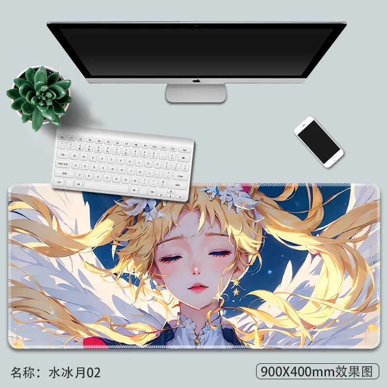 Cute Cartoon Desktop Decorative 90*40cm Table Mat Office Computer Mat Anime Sailor Moon Mouse Pad