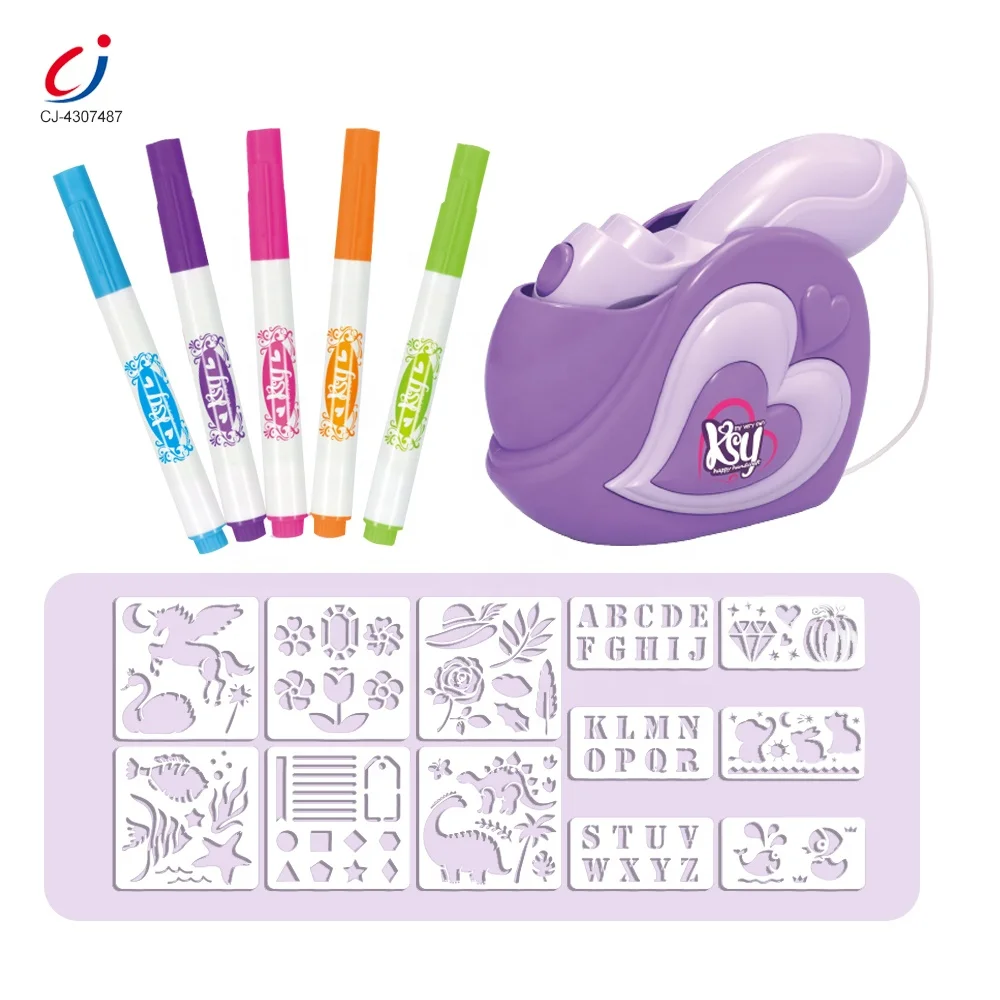 Chengji Jewelry Spray Pen Kid Washable Watercolor Electric Marker Refills Set Water Based Spray Airbrush Pen Toys