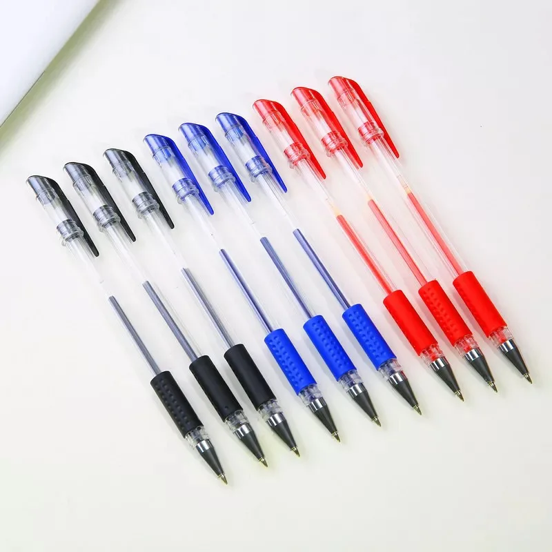
European standard bullet neutral gel pen needle signature water-based carbon pen black refill 0.5m custom wholesale 