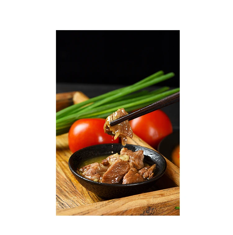 Небольшая Оловянная круглая банка, говядина, консервированное мясо, Халяль, оптовая продажа, 200 г * 24, подходит для людей любого возраста, с пользовательским изображением