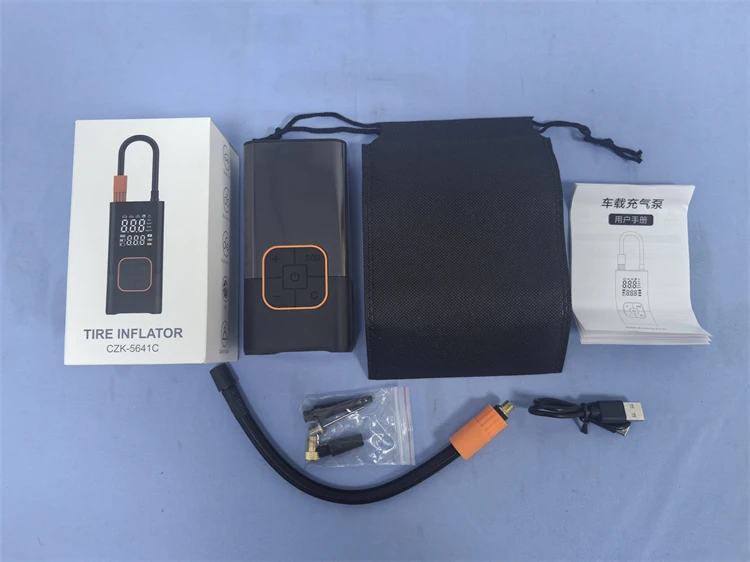 LANGWEI 5641C CE FCC Rohs Auto Mini Compressor High Press Mini Bicycle Air Pump With Led Light