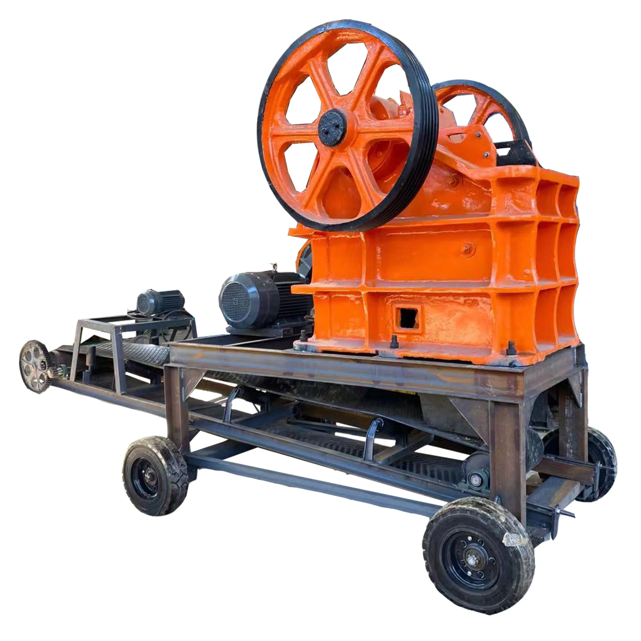 Plant 600 cone mini mobile 100 tph jaw portable small rock crushing stone crusher plant machine price