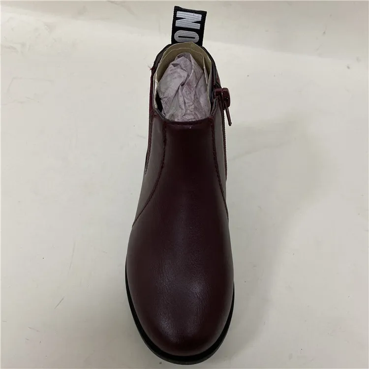 2020 Winter Red Genuine Leather Baby Girl Chelsea Boots Comfy Light Weight Girls Shoes