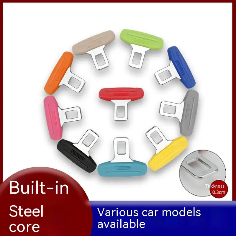 Safety Belt Buckles Real Carbon Fiber Car Seat Alarm Canceler Stopper Plug Buckle Seat belt Clip Car Safety Belt Extender
