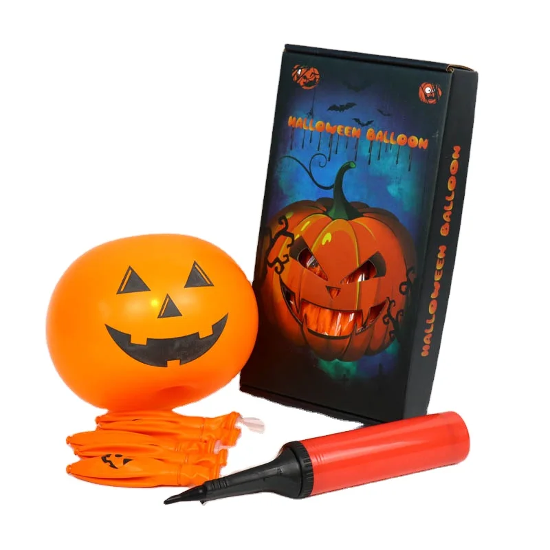 Wholesale high quality Halloween pumpkin ball festival venue decoration toy light ball Latex balloons globos cromados