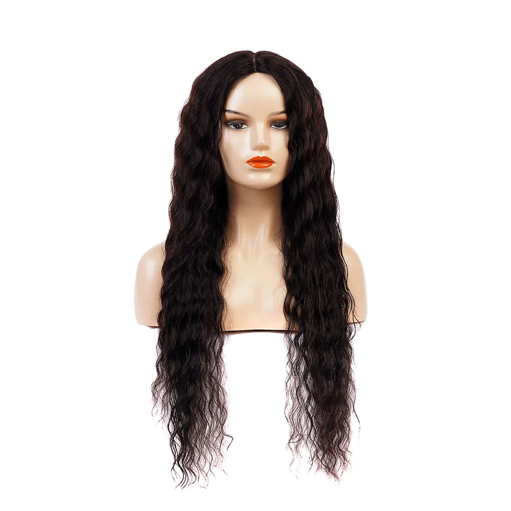 
Оптовая продажа, длинный парик с водяной волной, 33 дюйма, дешевый парик из натуральных волос со средней частью, со шнуровкой спереди, для черных женщин, дешевый парик из 100% человеческих волос 