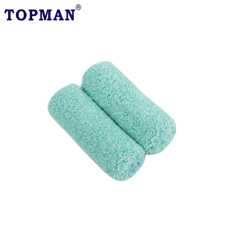 TOPMAN 2 pack 4 inch x 3/8 inch nap premium microfiber highly durable Jumbo Mini Parrot Roller Replacements smooth surface